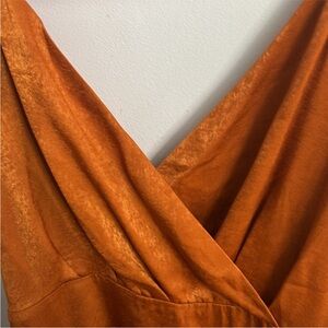 Women's Mini Wrap Dress in Burnt Orange